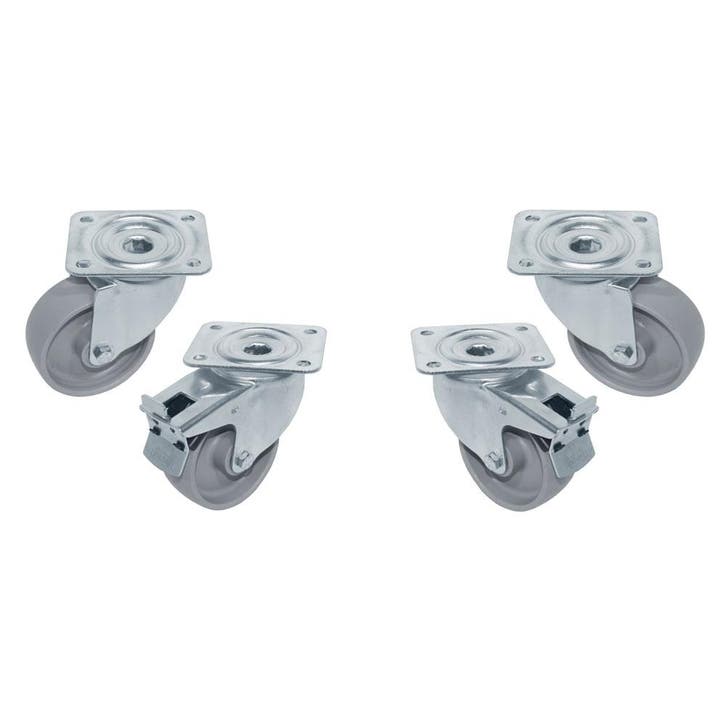 Kit van 4 "verzinkte" zwenkwielen voor tafels, 2 met rem, Zakelijke goederen, Horeca | Keukenapparatuur, Koelen en Vriezen, Verzenden
