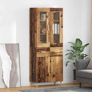 vidaXL buffetkast Oud Hout 69,5 x 34 x 180 cm Bewerkt hout, Minder dan 50 cm, Verzenden, Nieuw, Minder dan 100 cm