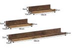 3 Vintage Bruine Drijvende Wandplanken Set, Huis en Inrichting, Kasten | Wandmeubels, Verzenden, Nieuw