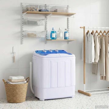 vidaXL Mini wasmachine met dubbele trommel 5,6 kg, Witgoed en Apparatuur, Wasmachines, Verzenden, Nieuw