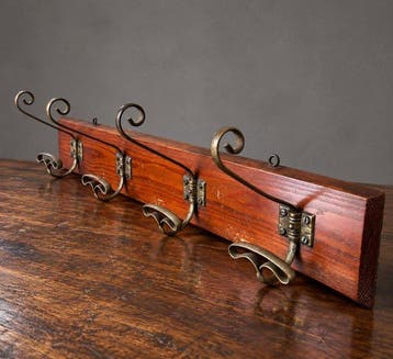 Antique Art Nouveau / Liberty Wall-Mounted Coat Rack – 4, Antiek en Kunst