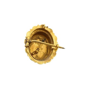 Antiek gouden broche van een mutsenbel, Ophalen of Verzenden, Gebruikt, Goud, Goud