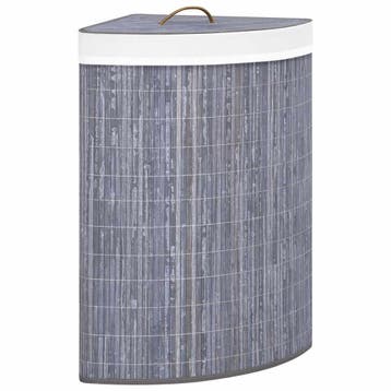 vidaXL Hoekwasmand 60 L bamboe grijs, Verzenden, Nieuw