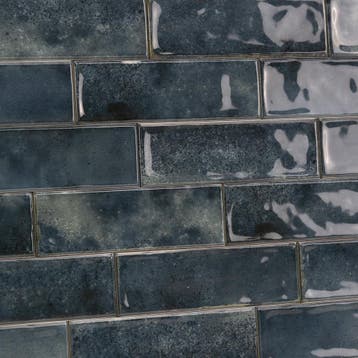 Wandtegels handvorm 6,5x20 cm Denim blauw glans, Verzenden, Nieuw