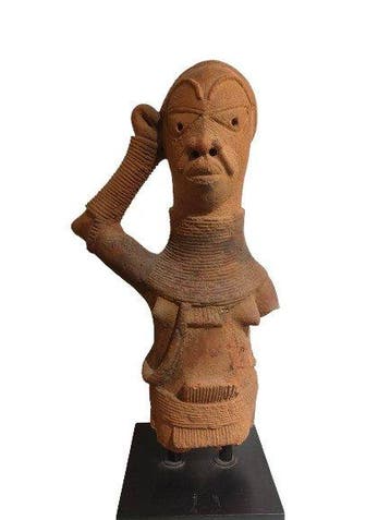 Terracotta-replica van een oud Nok-standbeeld Beeld - 43 cm