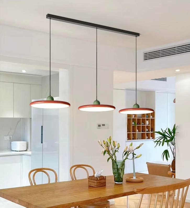 Retro Groene Hanglamp – Moderne Platte Plafondlamp 30/40cm, Huis en Inrichting, Lampen | Hanglampen, Nieuw, Verzenden