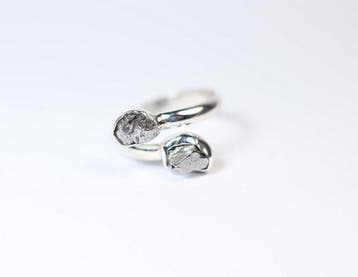 Meteoriet Campo del Cielo ring / nieuw 925. Sterlingzilver -
