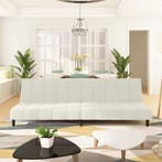 vidaXL Slaapbank 2-zits fluweel crèmekleurig, Verzenden, Nieuw, Tweepersoons, Stof