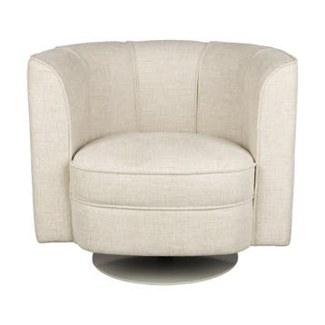 *WOONWINKEL* Dutchbone Flower Draaibaar Fauteuil Beige, Huis en Inrichting, Fauteuils, Verzenden, Nieuw, Stof