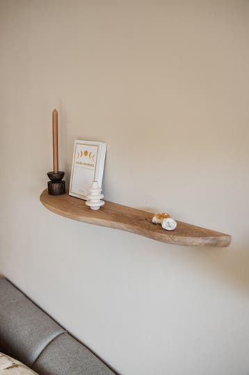 Zwevende organische wandplank - Eikenhout - 70 cm - Naturel, Verzenden, Nieuw