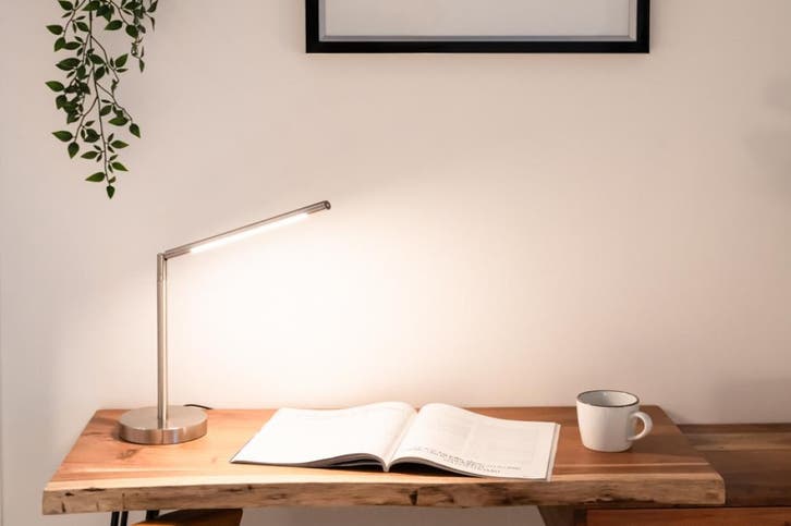 Rietveld Tafellampen - Staalgrijs - Metaal, Nikkel, Huis en Inrichting, Lampen | Tafellampen, Verzenden