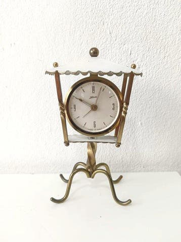 Pendule - Messing - 1950-1960 - vintage wekker, Antiek en Kunst, Antiek | Klokken