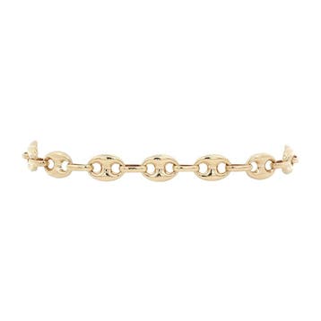 Gouden koffiebonen armband 19 cm 14 karaat, Verzenden, Zo goed als nieuw, Goud