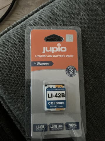 Jupio LI-42B Camera Accu – Nieuw – Geschikt voor Olympus, Ophalen of Verzenden, Nieuw, Oplaadbaar
