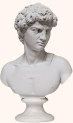 Beeld, Busto david di michelangelo 15 cm - 15 cm - Marmer, Antiek en Kunst, Curiosa en Brocante