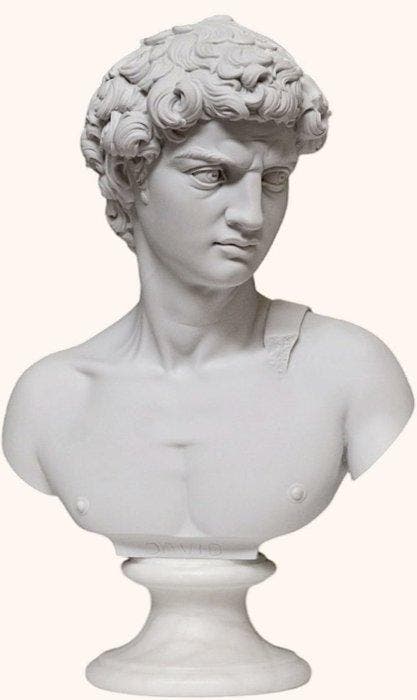 Beeld, Busto david di michelangelo 15 cm - 15 cm - Marmer, Antiek en Kunst, Curiosa en Brocante