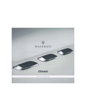 2017 MASERATI GHIBLI GENUINE ACCESSORIES BROCHURE ENGELS, Nieuw, Author