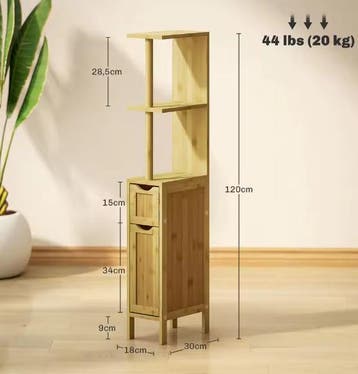 Hoge Badkamerkolom met Planken – Compact Ontwerp, Verzenden, Nieuw