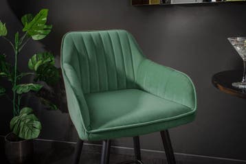 Elegante barkruk TURIJN smaragdgroen fluweel met decoratieve, Ophalen of Verzenden, Nieuw