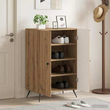 vidaXL Schoenenkast BREDA 59,5 x 39,5 x 90 cm Bewerkt hout, Verzenden, Nieuw