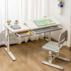 Kinderbureau Sauda in hoogte verstelbaar 54-76x120x60 cm gri, Verzenden, Nieuw