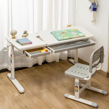 Kinderbureau Sauda in hoogte verstelbaar 54-76x120x60 cm gri, Kinderen en Baby's, Kinderkamer | Tafels en Stoelen, Verzenden, Nieuw