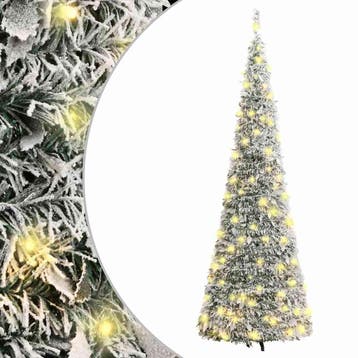 vidaXL Kunstkerstboom pop-up met sneeuw 50 LEDs 120 cm, Verzenden, Nieuw