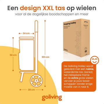 2dekans | Goliving Boodschappentrolley - Boodschappenwagen, Ophalen of Verzenden, Zo goed als nieuw