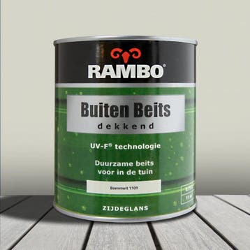 RAMBO Buitenbeits Dekkend - Boerenwit 1109 - 0,75 liter, Wit, Nieuw, Beits, Ophalen of Verzenden