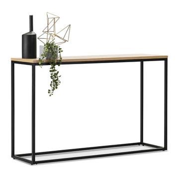 [en.casa] Console tafel Kittilä 80x100x30 cm zwart mat en ei, Verzenden, Nieuw