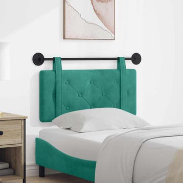 vidaXL Hangend hoofdbord Turquoise Fluweel, Verzenden, Nieuw, Stof