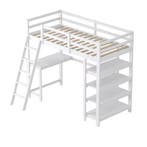 Houten Stapelbed 90x200 cm met Bureau en Planken, Verzenden, Nieuw