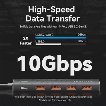 Vention 5-Poorts USB 3.2 Gen2 Hub met 10Gbps Snelheid - USB-, Verzenden, Nieuw
