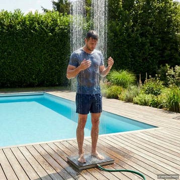 vidaXL Tuin vloershower WPC en RVS 201 Antraciet, Verzenden, Nieuw