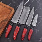 Keukenmes - Hars, pakka Wood, handgemaakt gevouwen staal -