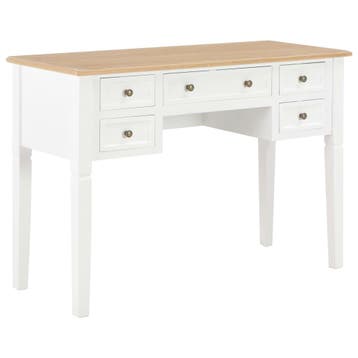 vidaXL Schrijftafel 109,5x45x77,5 cm hout wit, Verzenden, Nieuw