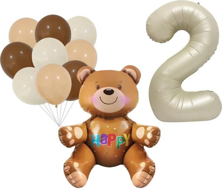 Ballon pakket Happy Second Birthday Bear 12-delig, Kinderen en Baby's, Kinderkleding | Maat 92, Overige typen, Jongen of Meisje