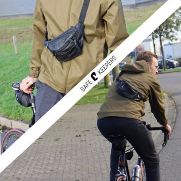 Safekeepers Leren heuptasje heren - dames - Veel rits vakken, 20 tot 30 cm, Verzenden, Zwart, 60 tot 80 cm