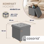Poef Antraciet Fluweel 42x38x38cm inklapbaar (Stoelen), Verzenden, Nieuw