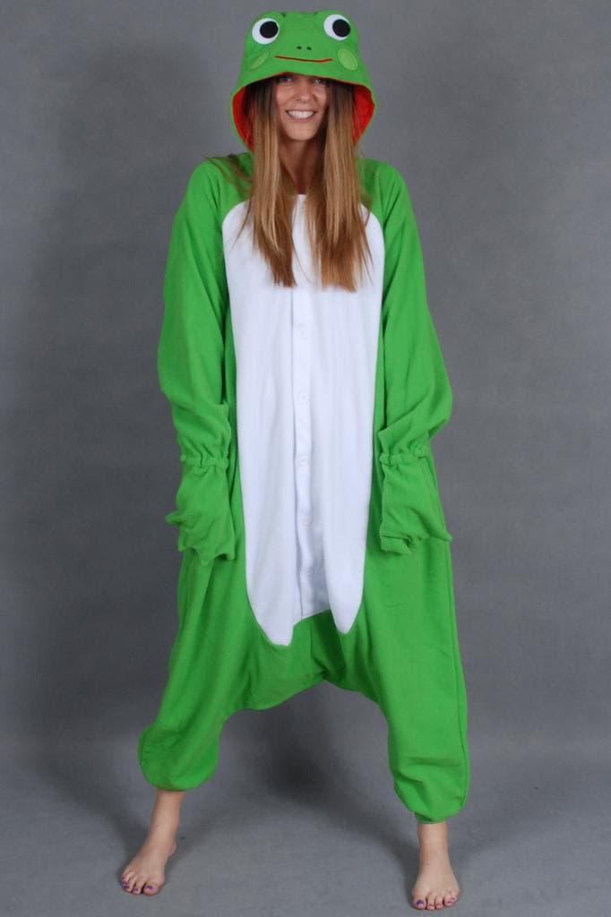 KIMU® Onesie Kikker Pak M-L of 170-176 Kikkerpak Kostuum Gro, Kleding | Heren, Carnavalskleding en Feestkleding, Kleding, Nieuw