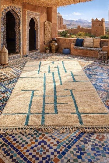 Handwoven Moroccan Tribal Wool Rug - Authentic Atlas, Nieuw