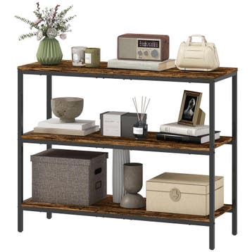 TRUUSK Console Tafel - Bijzettafel Met 3-laags Plank - Spaan, Huis en Inrichting, Verzenden, Nieuw
