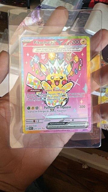 1 Card - Pikachu ex 277/217 Full art, Foil, Secret rare, Nieuw