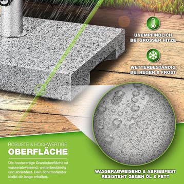 Parasolvoet - Verrijdbaar - Met wieltjes - Graniet - 25 kg -, Verzenden, Zo goed als nieuw