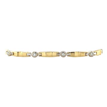 Gouden armband met diamant 18 karaat, Sieraden, Tassen en Uiterlijk, Armbanden, Verzenden, Zo goed als nieuw, Goud