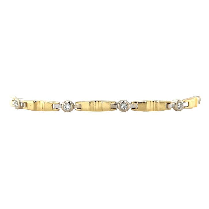 Gouden armband met diamant 18 karaat, Sieraden, Tassen en Uiterlijk, Armbanden, Goud, Zo goed als nieuw, Verzenden