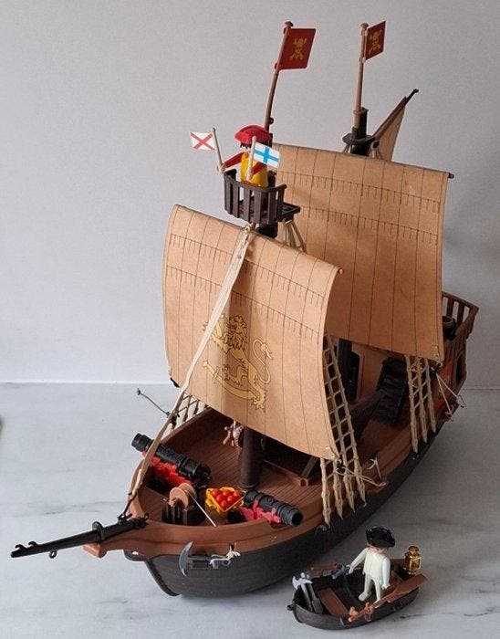 Playmobil - Speelgoed Playmobil 3750 Piraten schip met, Antiek en Kunst, Antiek | Overige Antiek