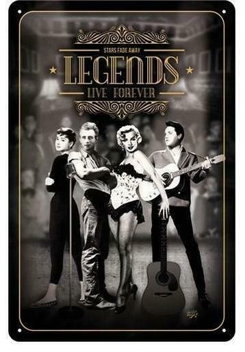 Legends live forever reclamebord, Verzenden, Nieuw