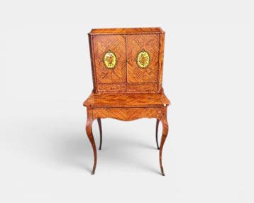 Bureau - Hout, Brons - Schrijfbureau uit de jaren 40, Antiek en Kunst