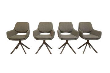 Set van 4 moderne Design kuipstoelen met armleuning – draaib, Huis en Inrichting, Fauteuils, Ophalen of Verzenden, Nieuw